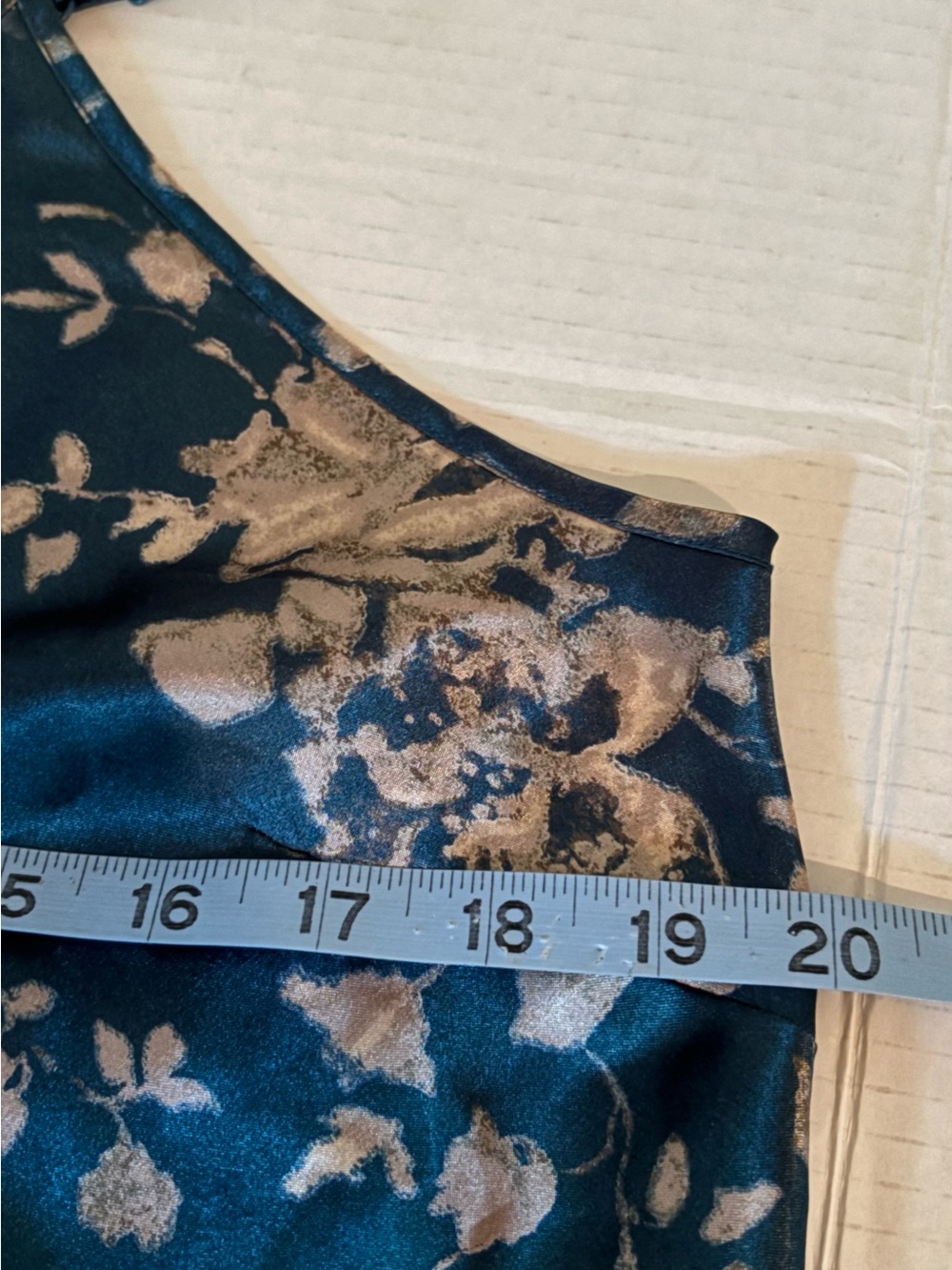 Cabernet Sleepwear Green Silky Satin Floral Print Maxi Slip Dress Sz M Flowy - Picture 8 of 11